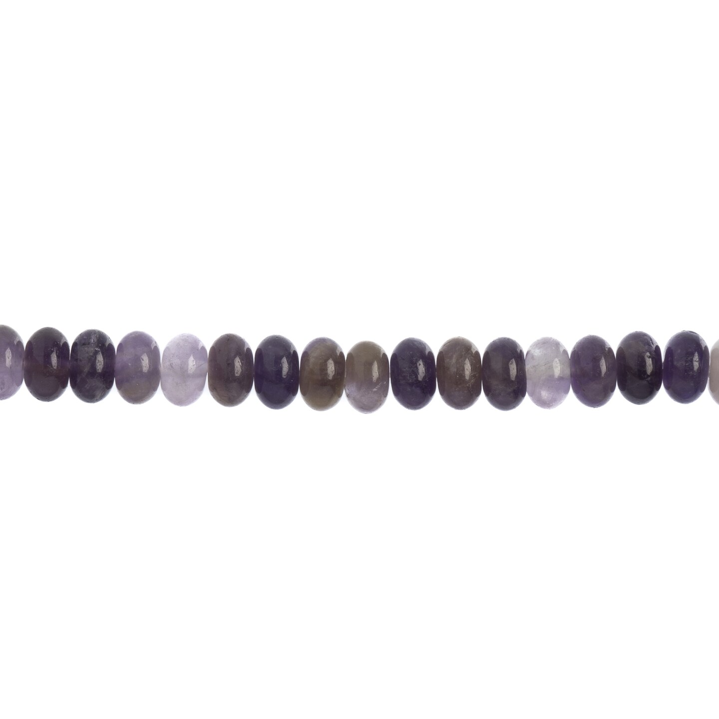 John Bead Earth's Jewels Semi-Precious Rondell Dog Teeth-Amethyst, 5x8mm