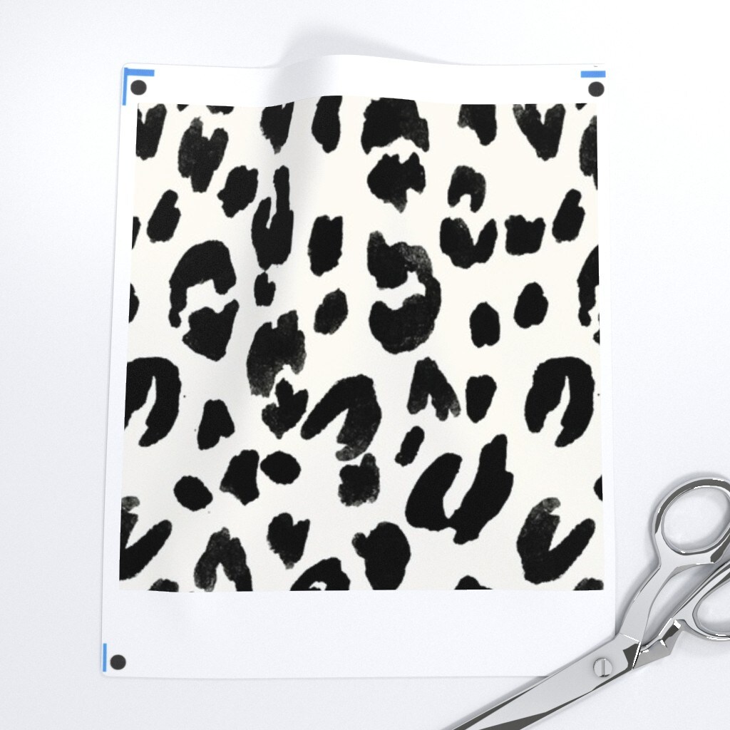 Leopard Spots Dots Animal Black White Neutral 2 Print Custom Printed Fabric by Spoonflower Various Fabrics by the Yard or Fat Quarter