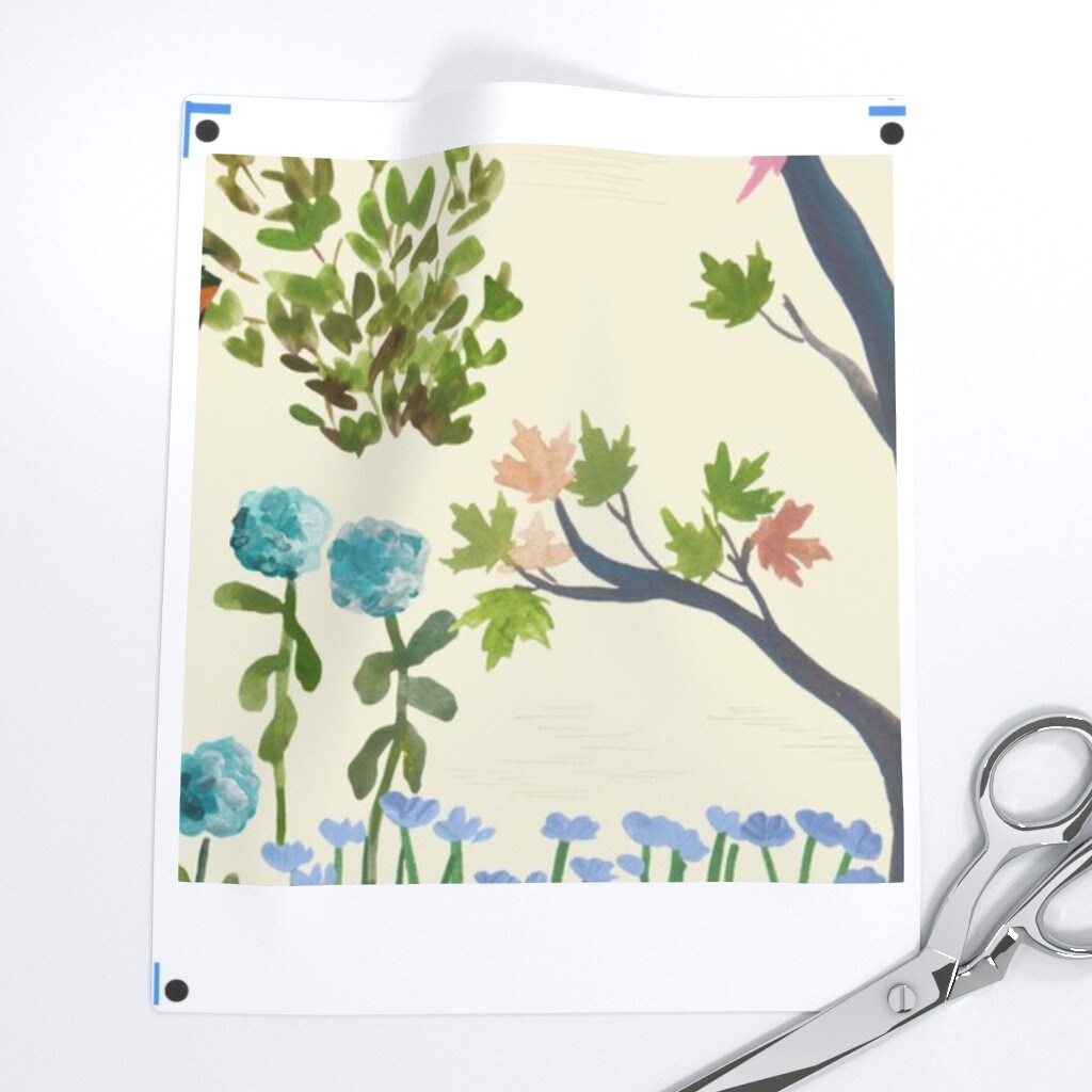 Gardening Whimsical Fruits Vegetables Landscape Chickens Custom Printed Fabric by Spoonflower Various Fabrics by the Yard or Fat Quarter