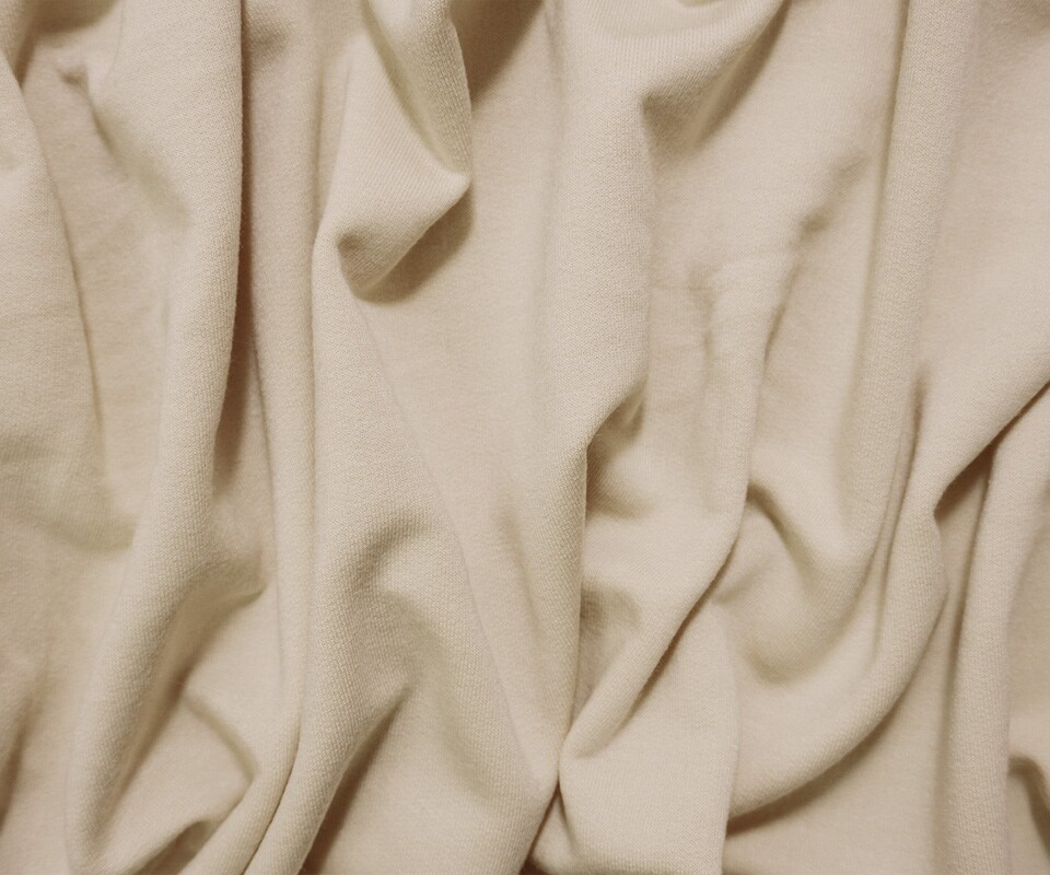 Beige Modal Blend Famous Designer Sweatshirt Fleece Knit Fabric By the Yard