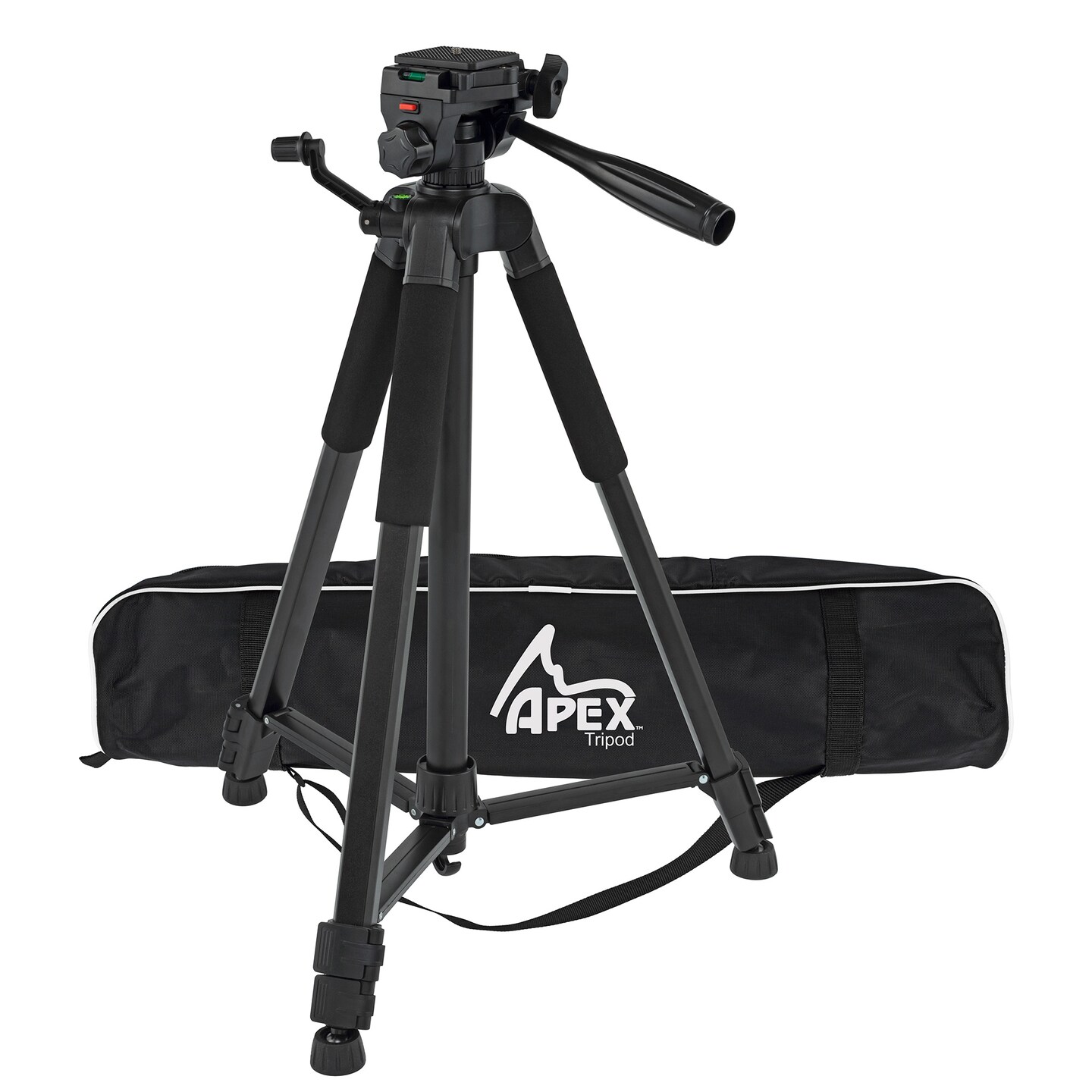 Creative Mark Apex Tripod for Camera - Lightweight Aluminum Camera Tripod Stand with 360° Pan, 90° Forward Backward & Side Tilt, Adjustable Height, Quick-Release Plate and Nylon Carrying Case