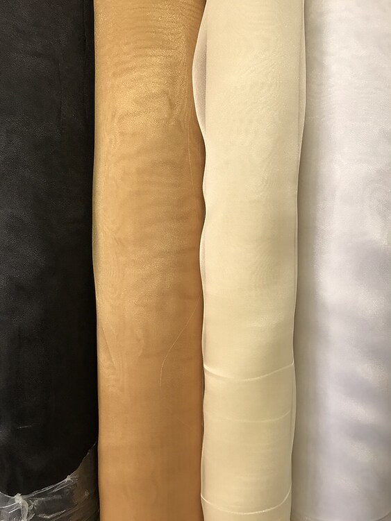 1 Yard White Crystal Organza Sheer Glossy Polyester Fabric 58/59&#x22;&#x22; Wide for Wedding, Fashion, &#x26; Decor