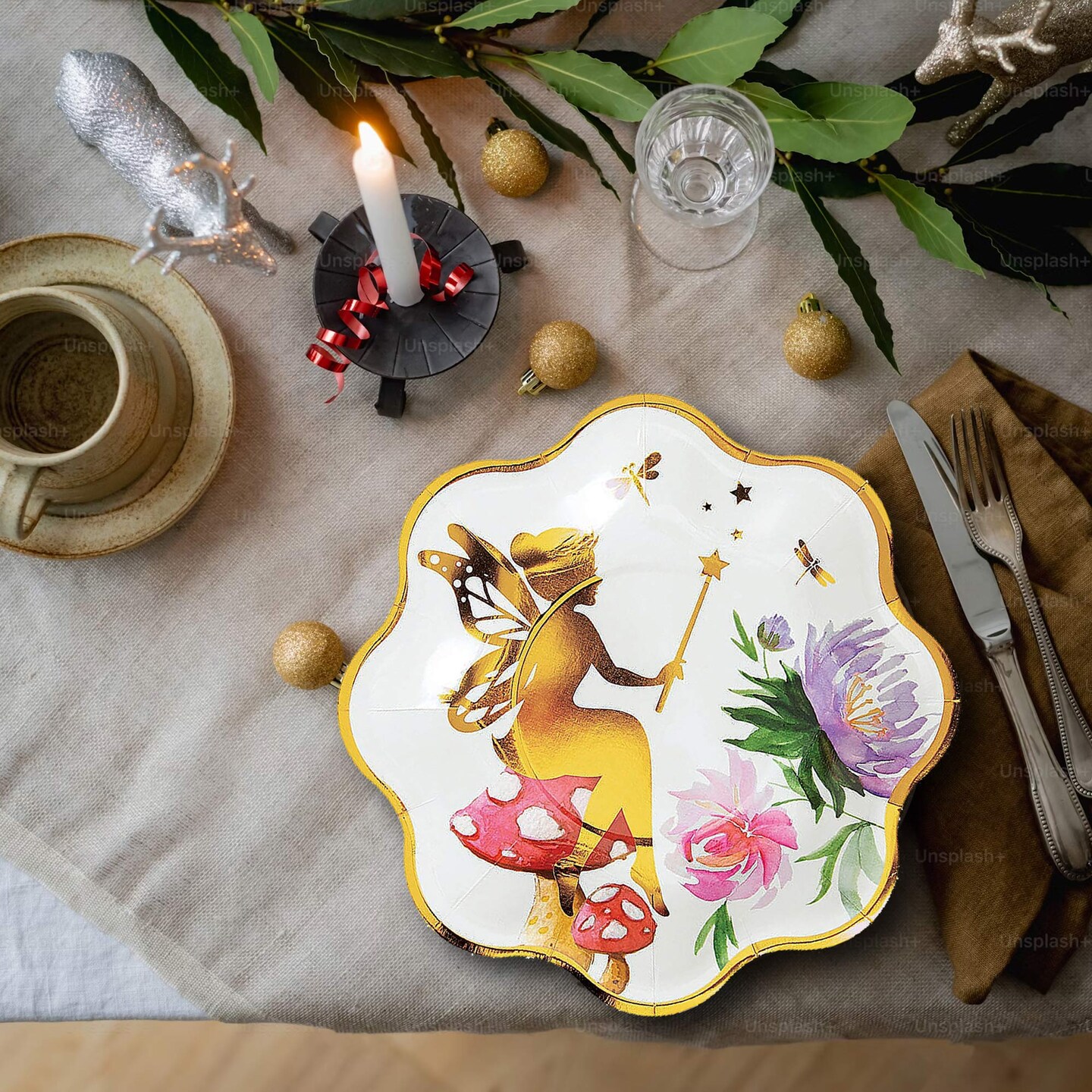 8 Count Iridescent Fairy Scalloped Dessert Plates 7" Paper Plates for Fairy Parties