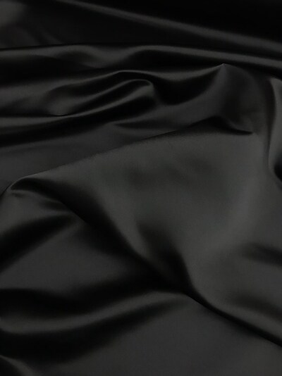 1 Yard Black Matte Satin Fabric Peau de Soie 58/59&#x22; Wide 100% Polyester
