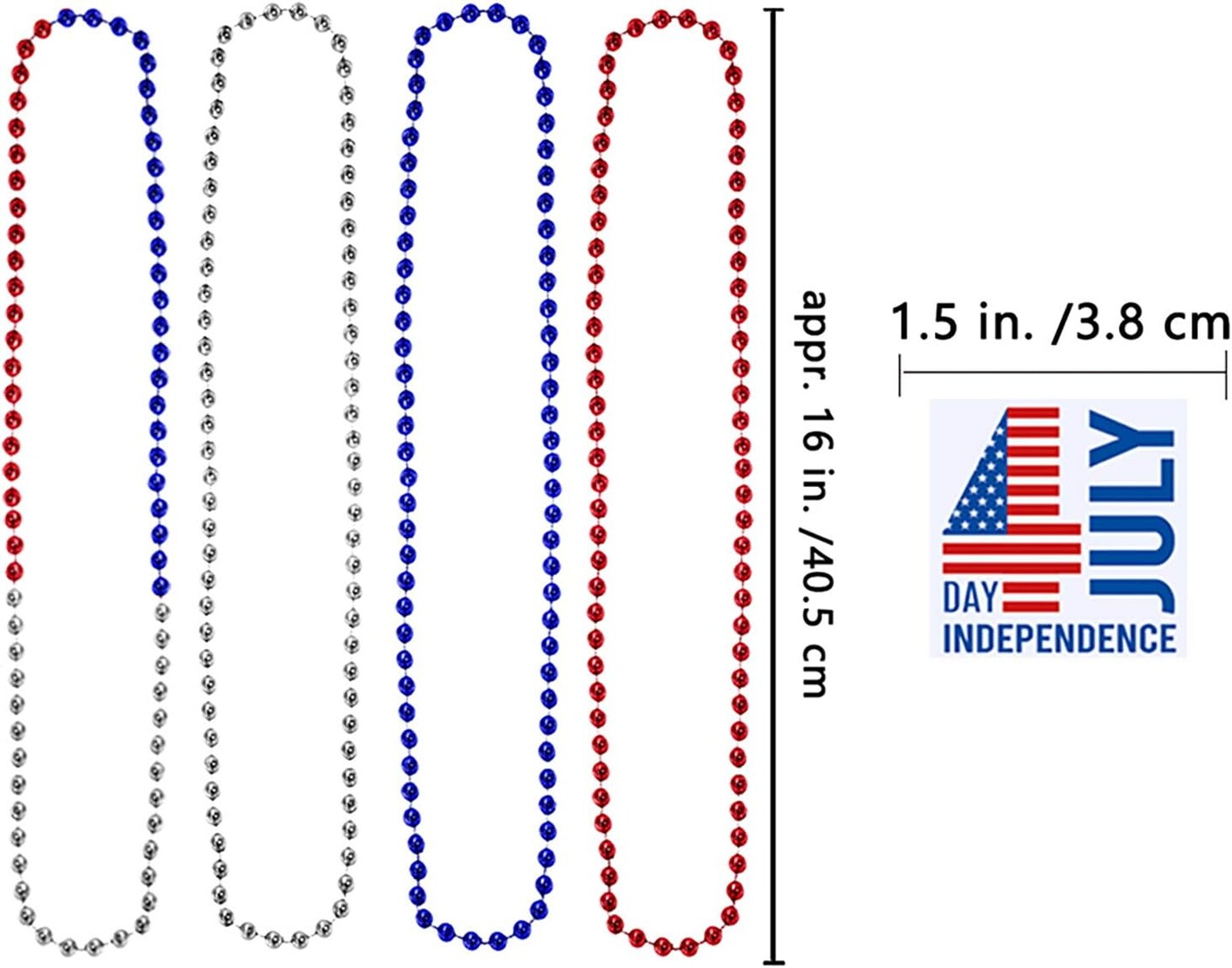 155 Pack 4th of July Beaded Jewelry and Temporary Tattoos(Red White Blue)