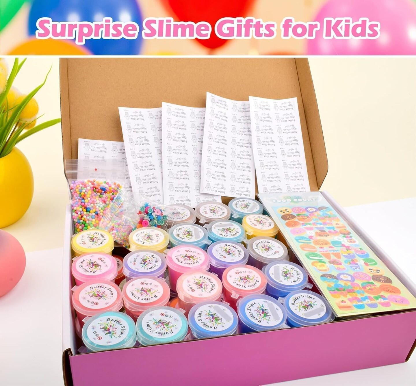 68 Pack Mini Butter Slime Kit for Kids