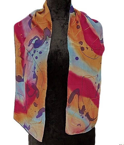 Crepe de Chine Abstract Oblong Scarf | MakerPlace by Michaels