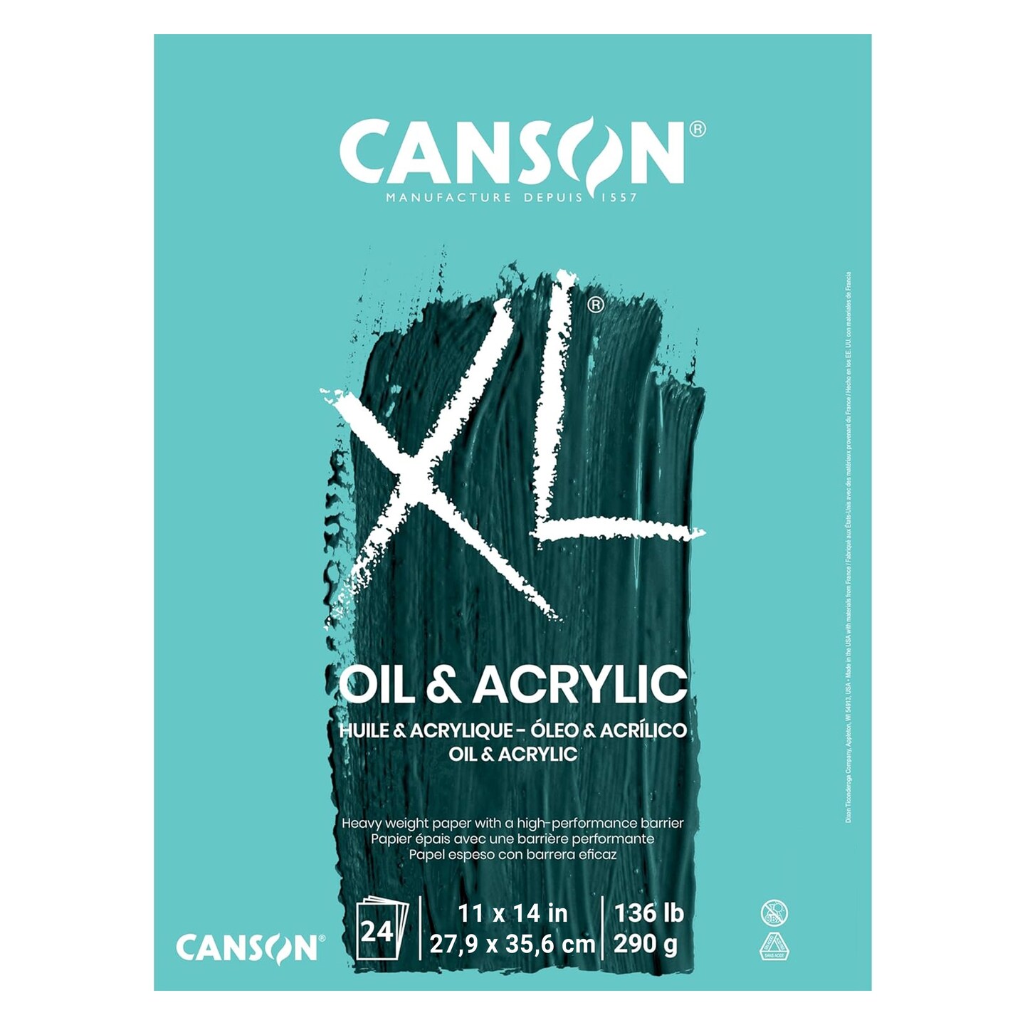 Canson XL Oil &#x26; Acrylic Pad 11&#x22;X14&#x22;-Fold Over, 24 Sheets