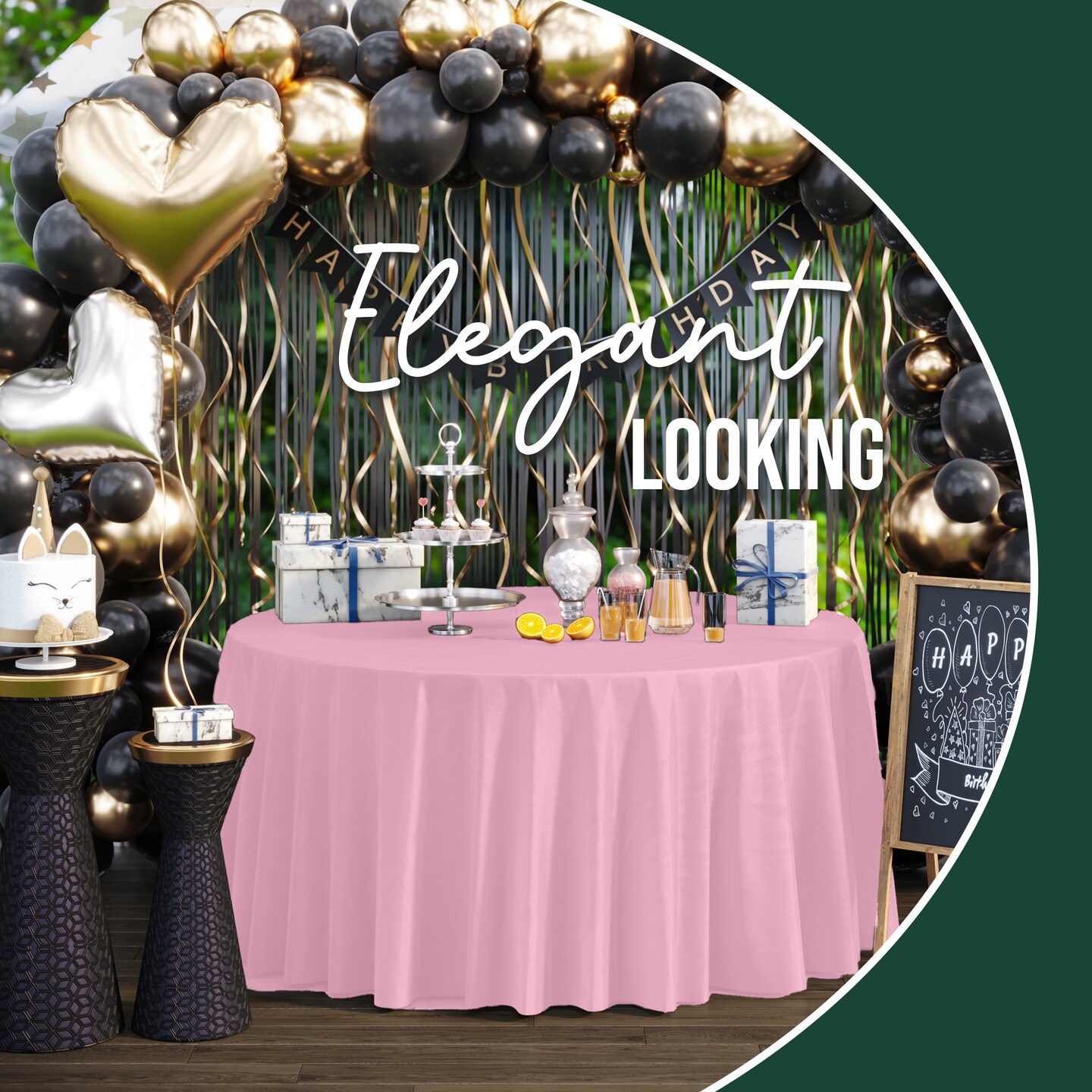 Bulk Pack Plastic Table Cloth - 120 Inch Round Disposable Tablecloth for Parties - Round Tablecloth - Disposable Table Cloths for Parties-Exquisite Party Solids