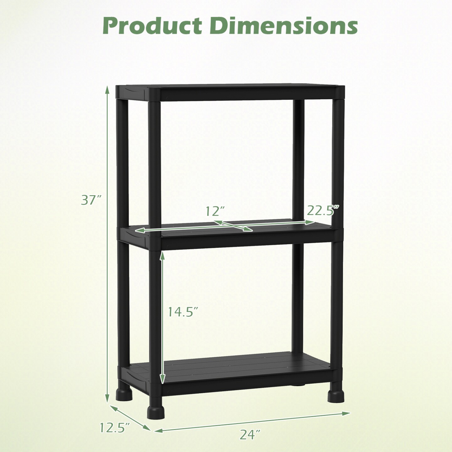 Black Storage Shelving Unit Garage Pantry Kitchen Utility Rack