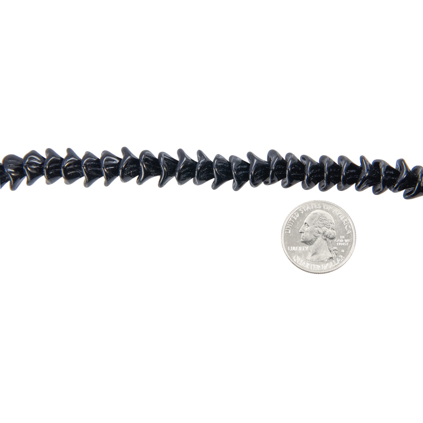 Three Petal Black Glass Flower Beads 12 x 10mm, Apx 25 beads GB-3PF07