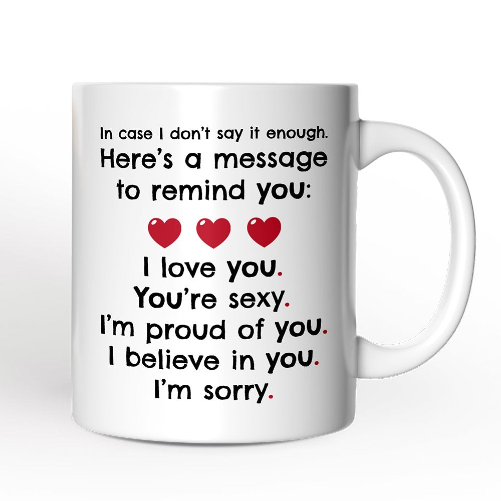 All The Things to Say Heartful Message Mug, Romantic Sincere Gift For Husband or Wife