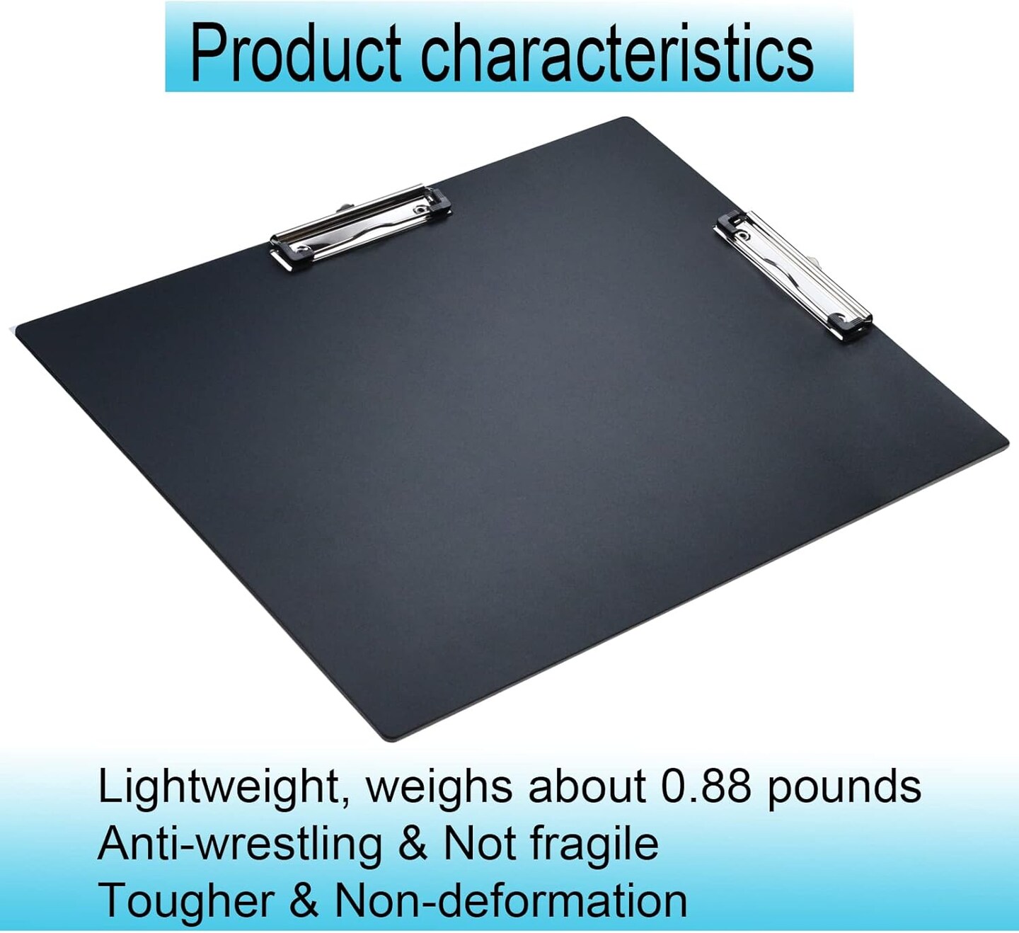 11x17 clipboard Double Clip Extra Large Clipboard Low Profile Clip 11 x 17 Clipping Board Light Weight Not Fragile Plastic Black Pack of 1