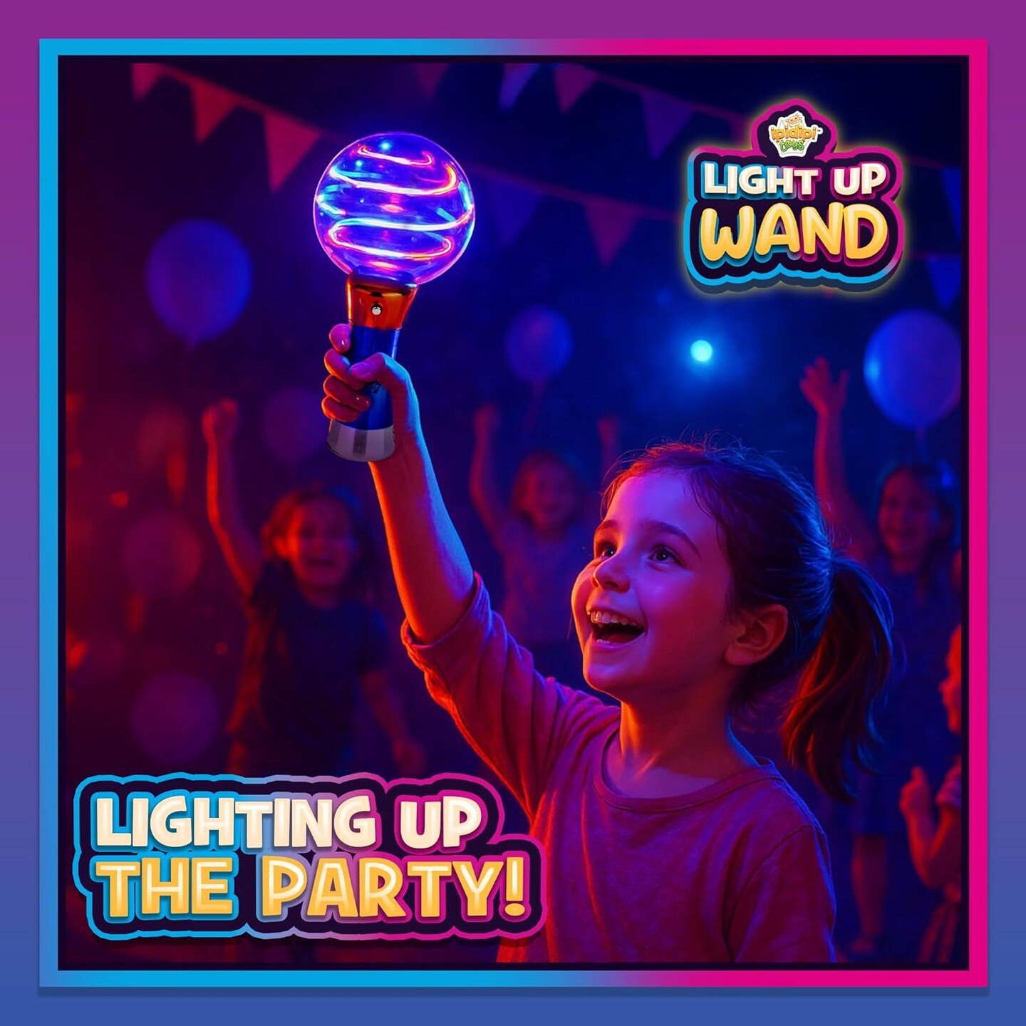 TOYS Spinning Light Up LED Wand for Kids, Magic Ball Spinner, Party Entertainment