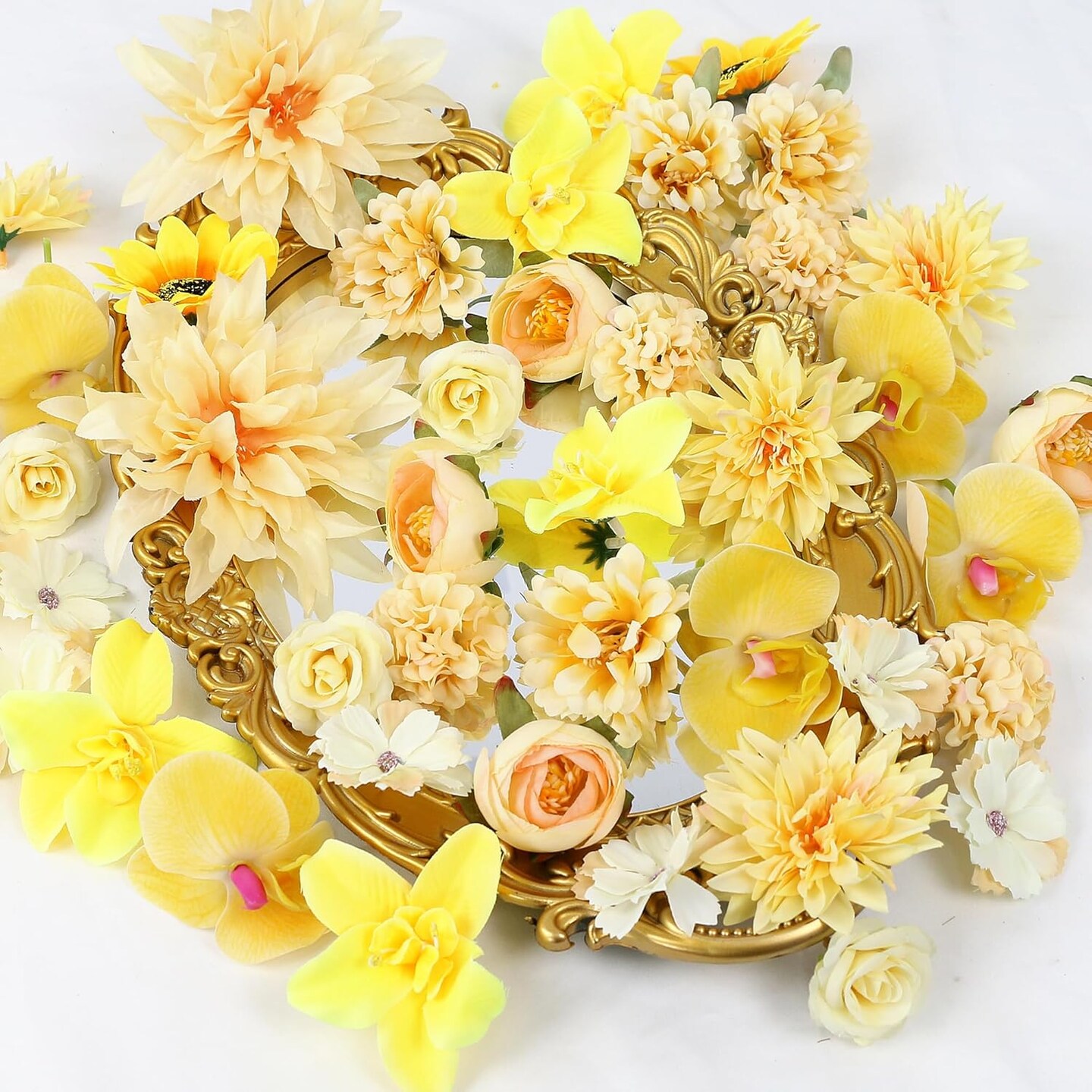 48 PCS Artificial Flower Heads Bulk Silk Faux Flower