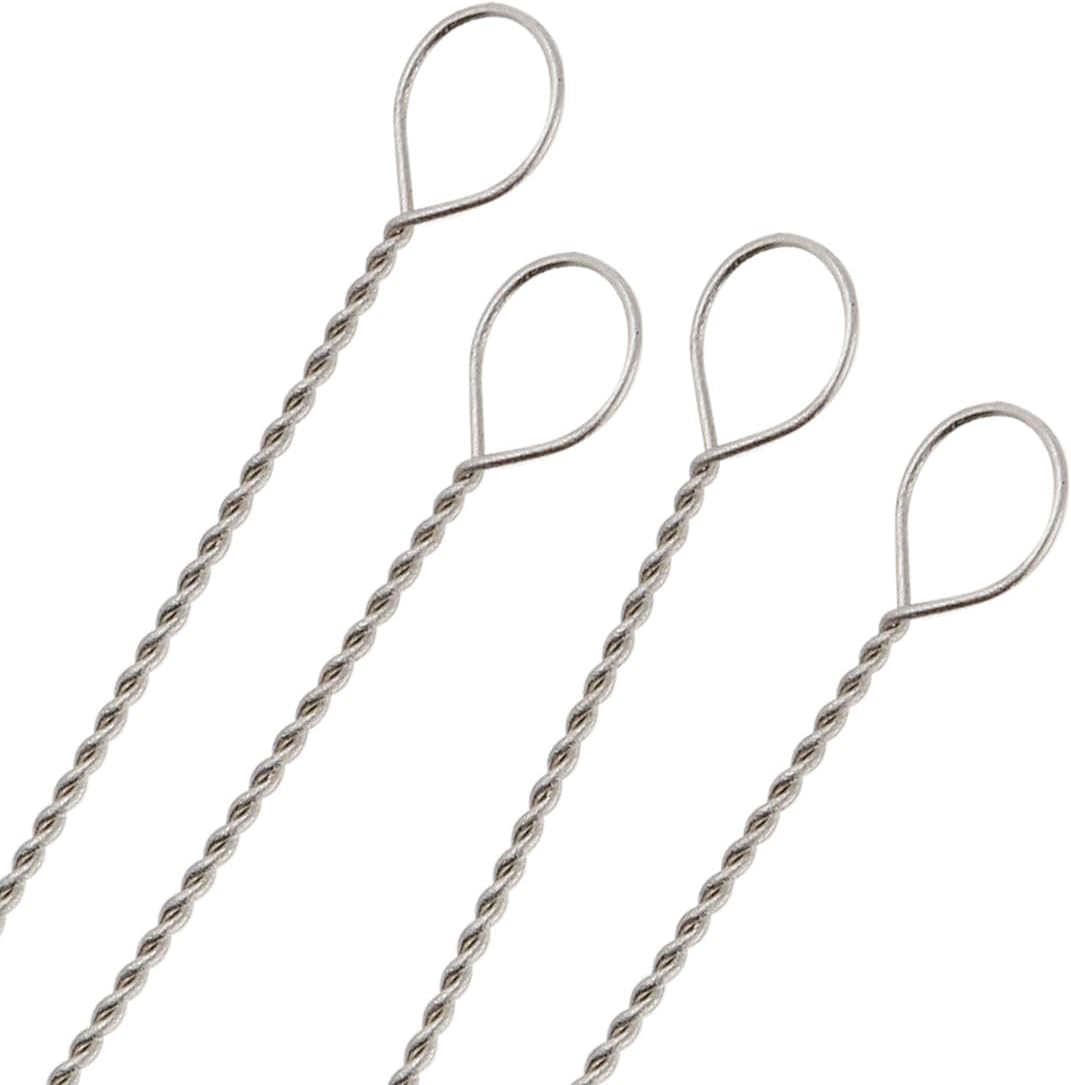 Basic Elements Twisted Wire Needles &#x2013; Heavy Flexible Beading Needle, Pack of 10 &#x2013; Large Round Eye and Easy to Thread &#x2013; Collapsible Eye Holds Threads &#x2013; Use for Pearl Knotting and Silk Cord