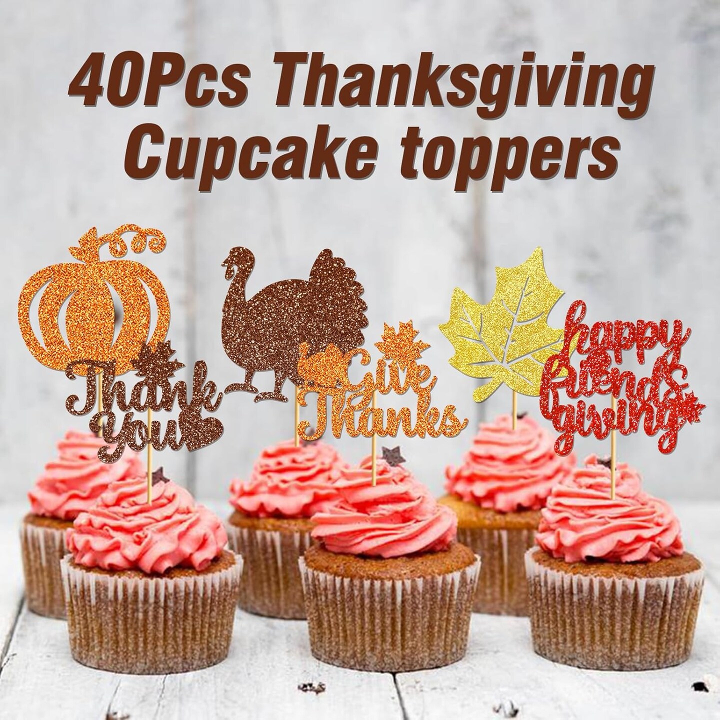 Happy Thanksgivings Cupcake Topper