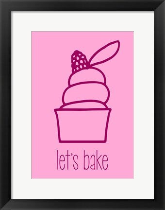 Framed Art Let's Bake - Dessert III Pink Wall Decor 18x24 Artwork