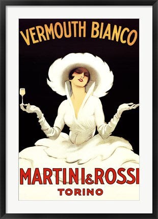 Framed Art Martini Rossi by Marcello Dudovich Wall Decor 18x24 Artwork