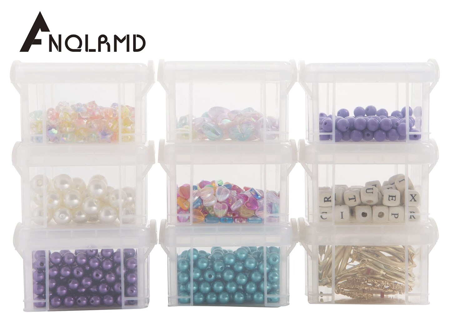 9Pack Small Plastic Containers with Lids, Clear Mini Storage Box Bins (L3.4 x W2.5 x H2in) -Reusable Box, Small Items Accessories Parts Storage Organizer for Beads, Jewelry, Nail Art, Sewing&#x26;Crafting