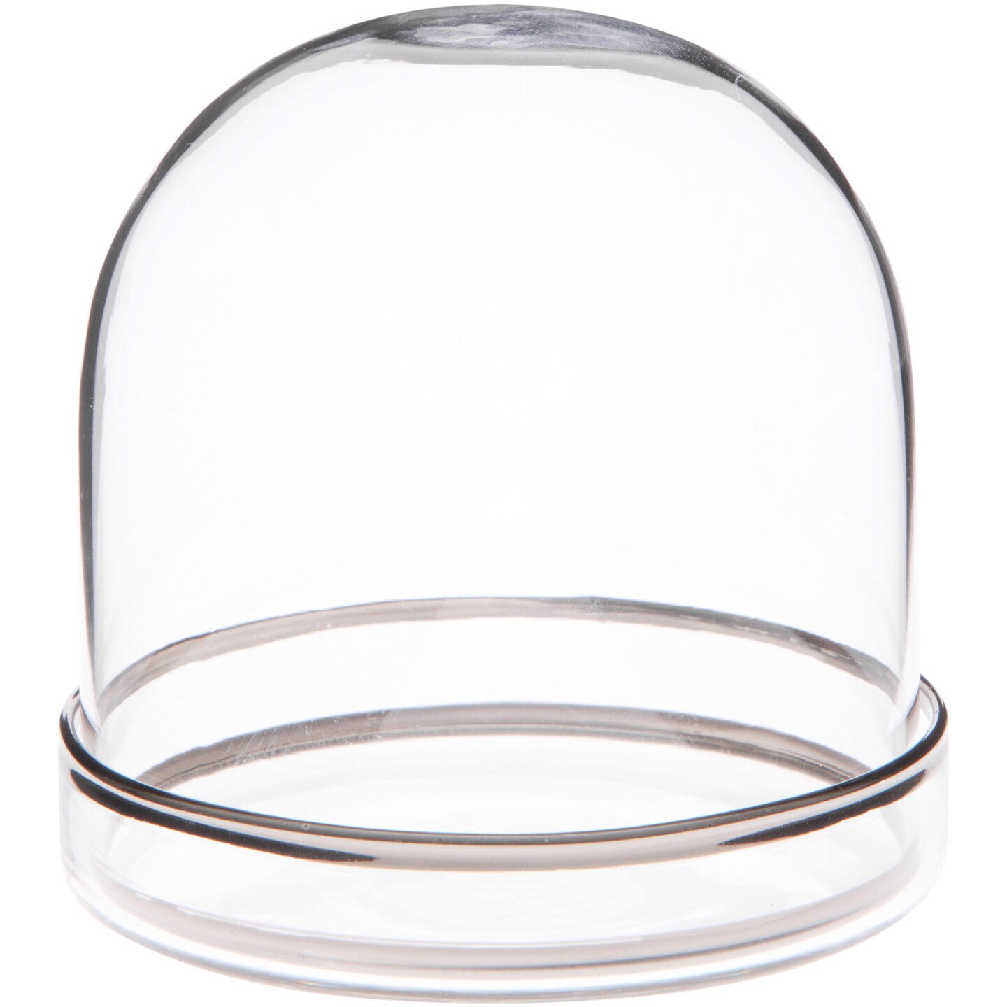Plymor 3&#x22; x 3&#x22; Glass Display Dome Cloche with Silver Rim (Silver Rim Glass Tray Base)