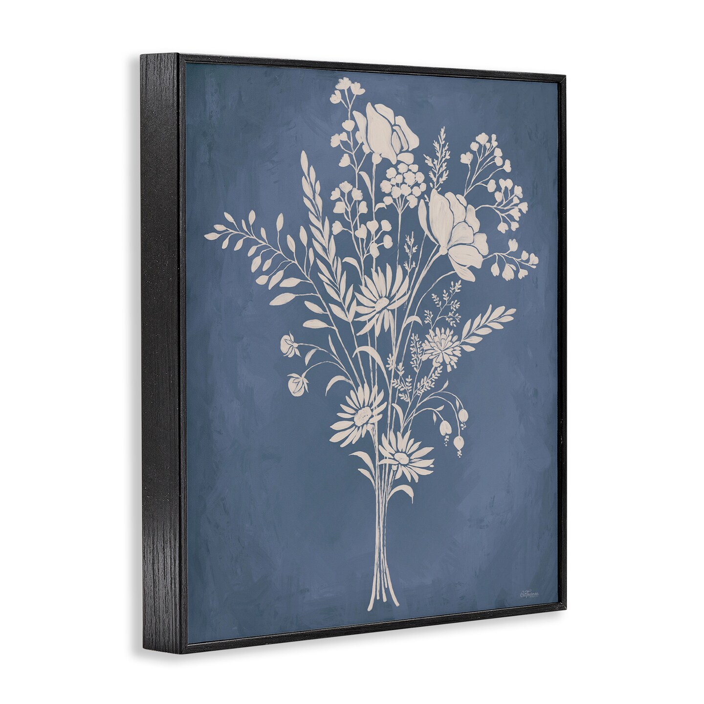 Stupell Industries Garden Bundle over Blue Framed Giclee Design by Cat Thurman Designs