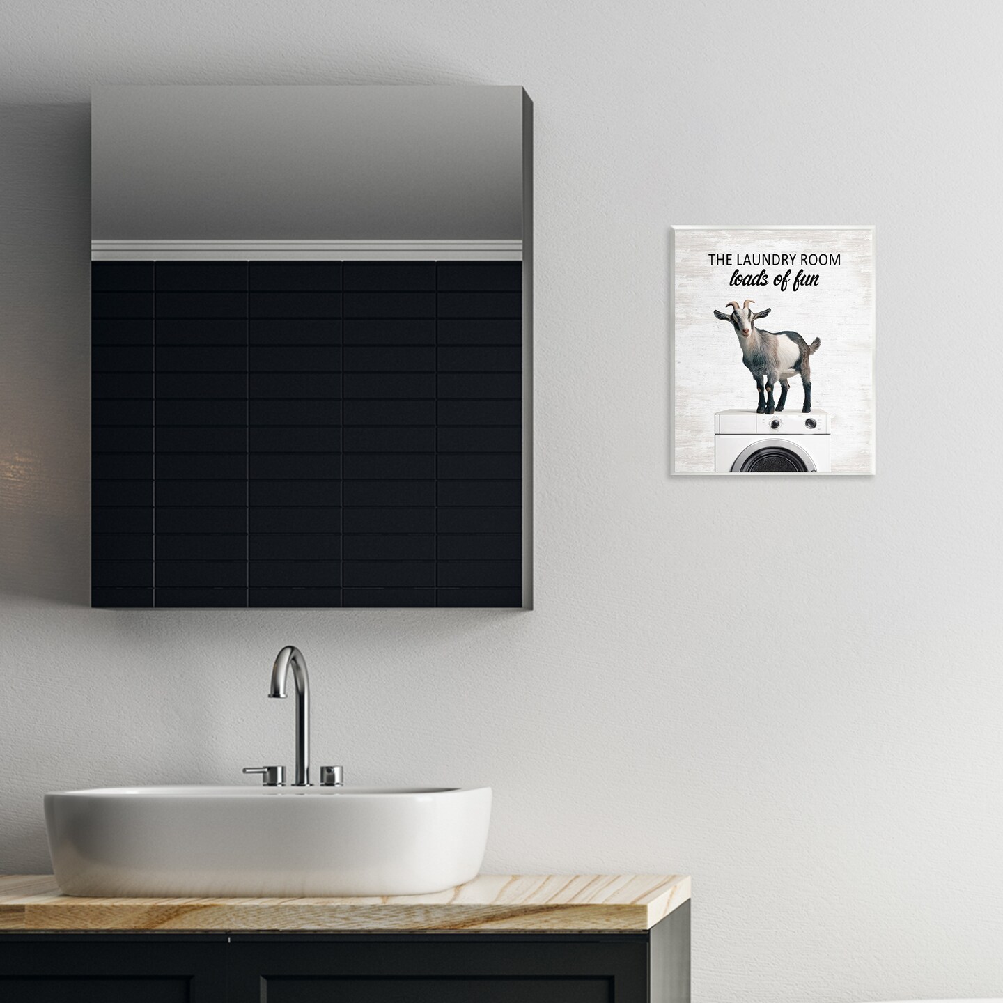 Stupell Industries Loads of Fun Laundry Goat Wall Plaque Design by Lettered and Lined
