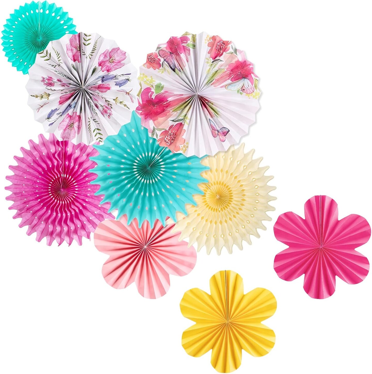 Summer Paper Flowers Decorations for Wall Tea Party Decoration Paper Fans Classroom Decoration Paper Floral Backdrop Decor Paper Fans Decoration Flower Wall Decor