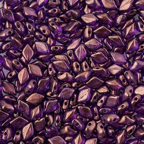 Matubo 2-Hole Czech Glass Crystal Halo Gemduo Beads, 50g