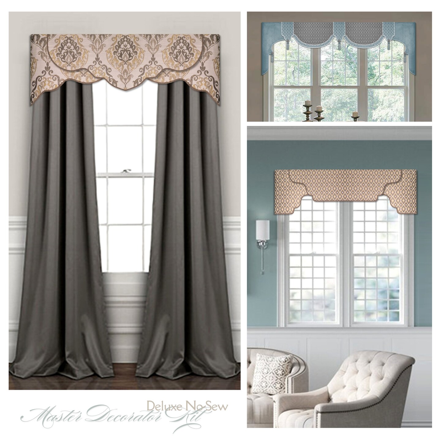 Deluxe No-Sew Valance Kit - Sewing Alternative for Custom Home Decor