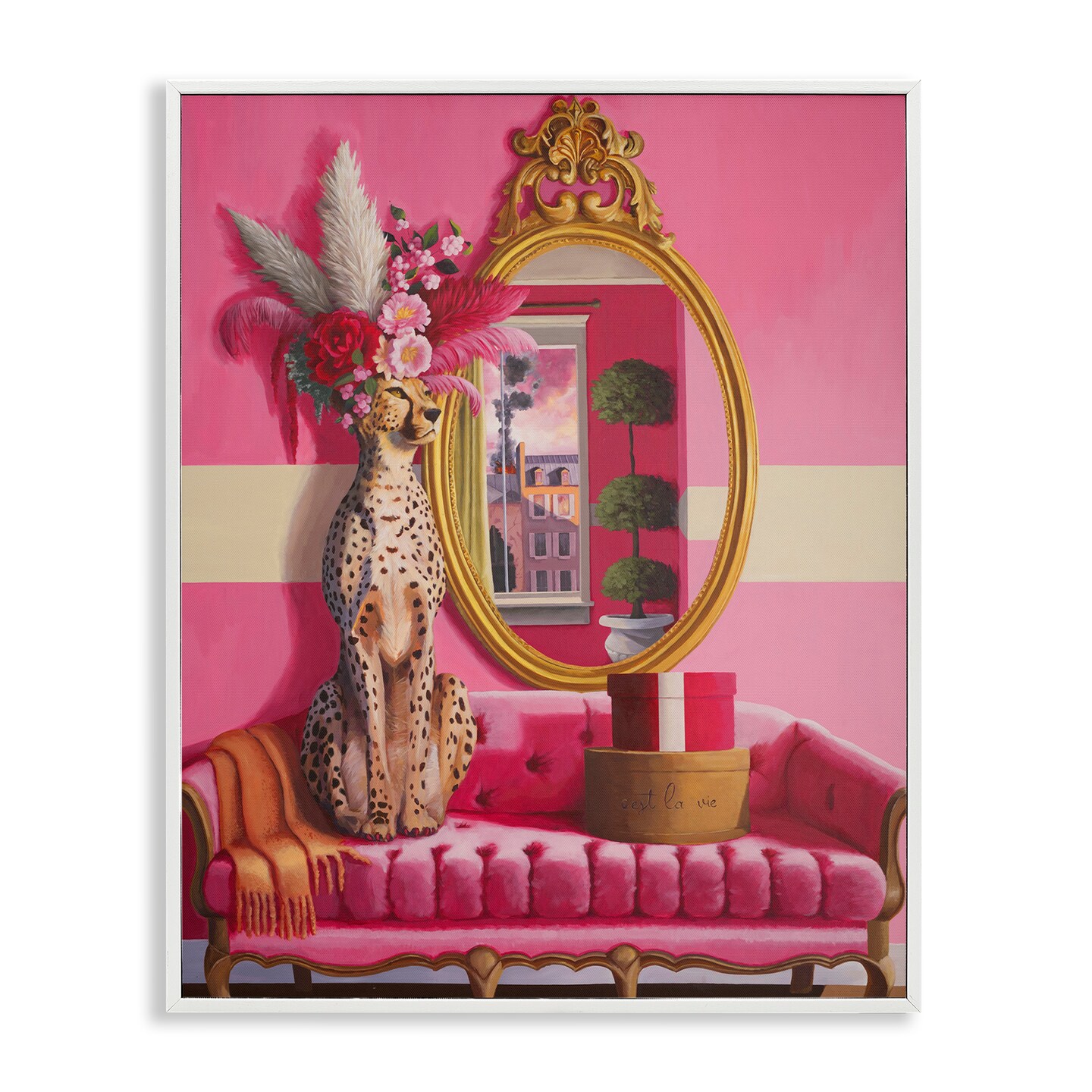 Stupell Industries Sophisticated Leopard on Couch Framed Giclee Design by Heather Gauthier