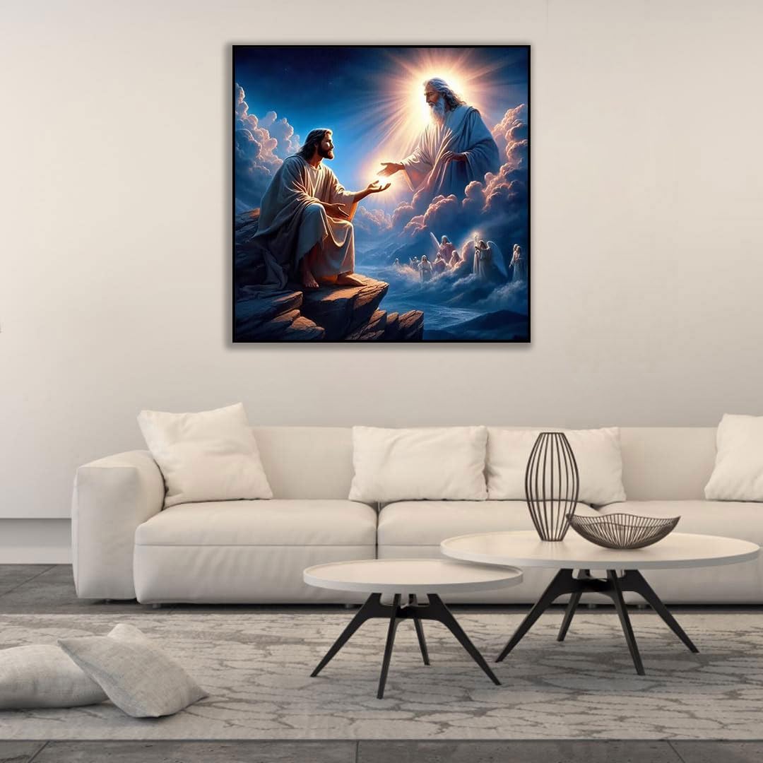 Jesus 5D Diamond Painting Kit – DIY Full Drill Faith-Inspired Art for Adults, 13.7 x 13.7 in, Home Wall Decor