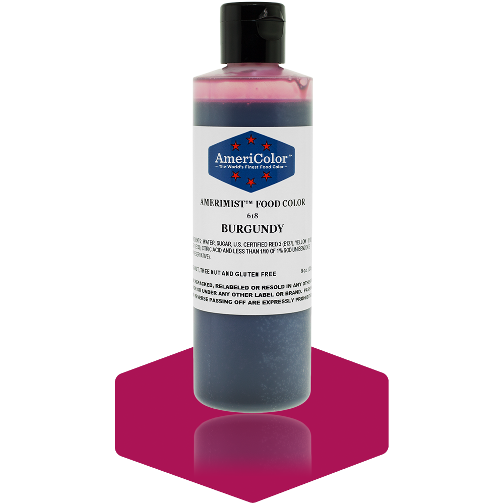 AmeriColor, Burgundy, 9 Ounce, AmeriMist Airbrush Food Coloring