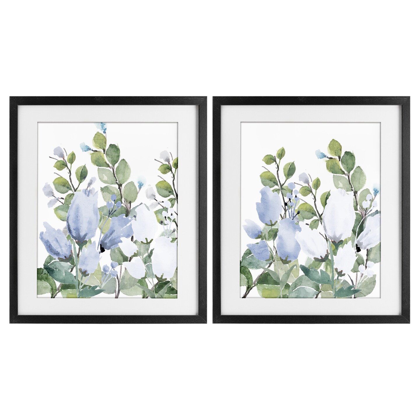 Stupell Industries Blue Spring Watercolors 2pc Framed Print Under Glass Set, design by Kim Allen