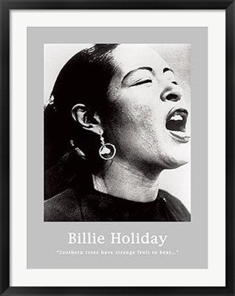 Framed Art Billie Holiday: Southern Trees - Vintage Wall | Music Icon Décor