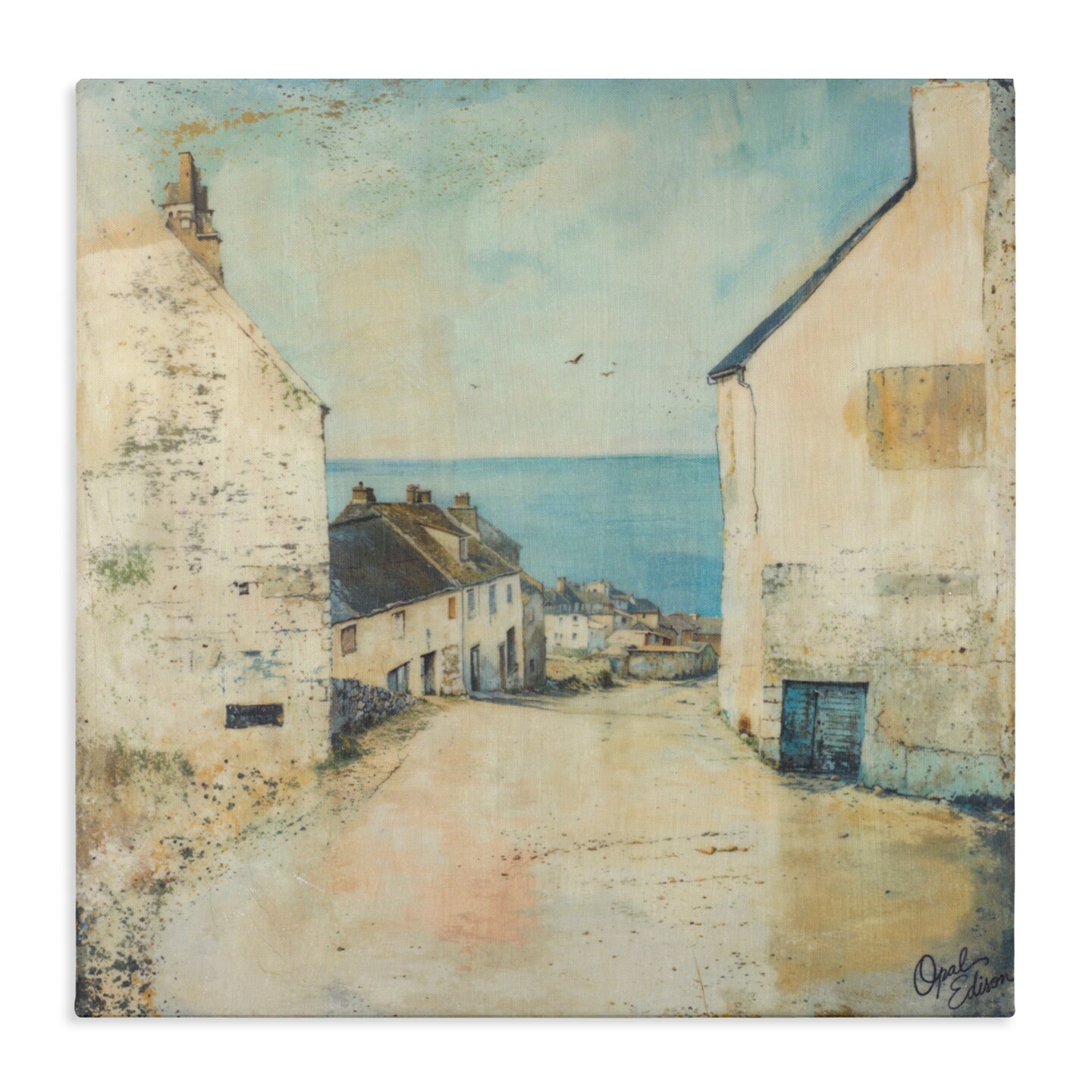 Stupell Industries Coastal Town Walk Canvas, design by Opal Edison