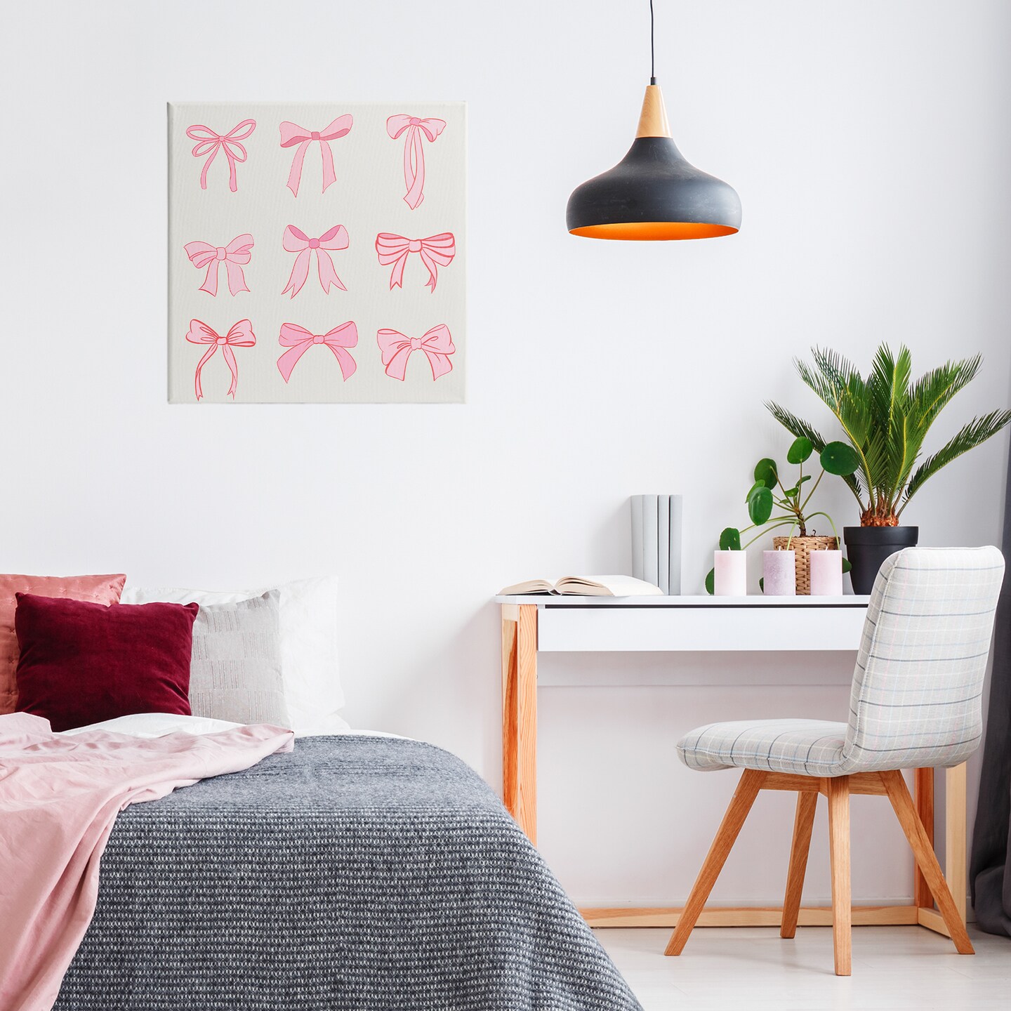 Stupell Industries Pink Coquette Ribbons Canvas, design by Emily Navas
