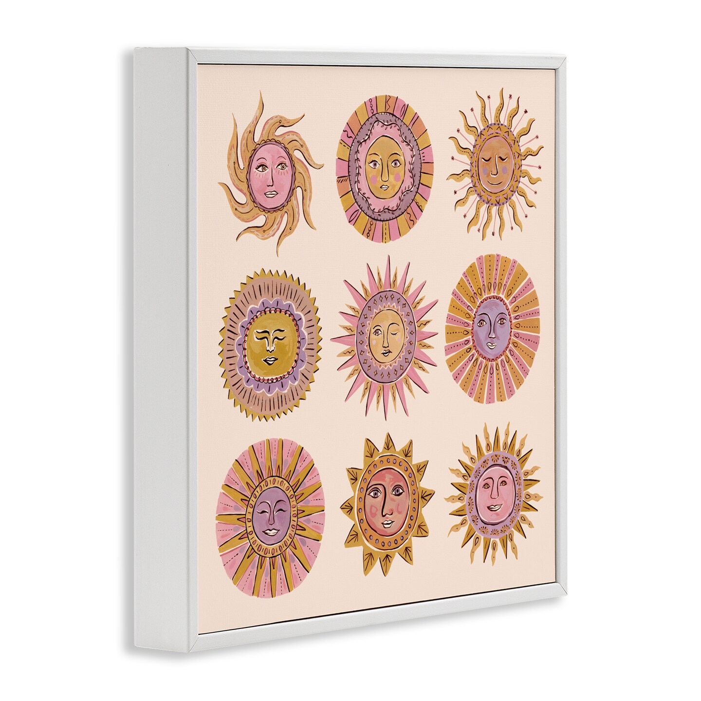 Stupell Industries Boho Solar Faces Framed Giclee, design by Two If By Sea Studios