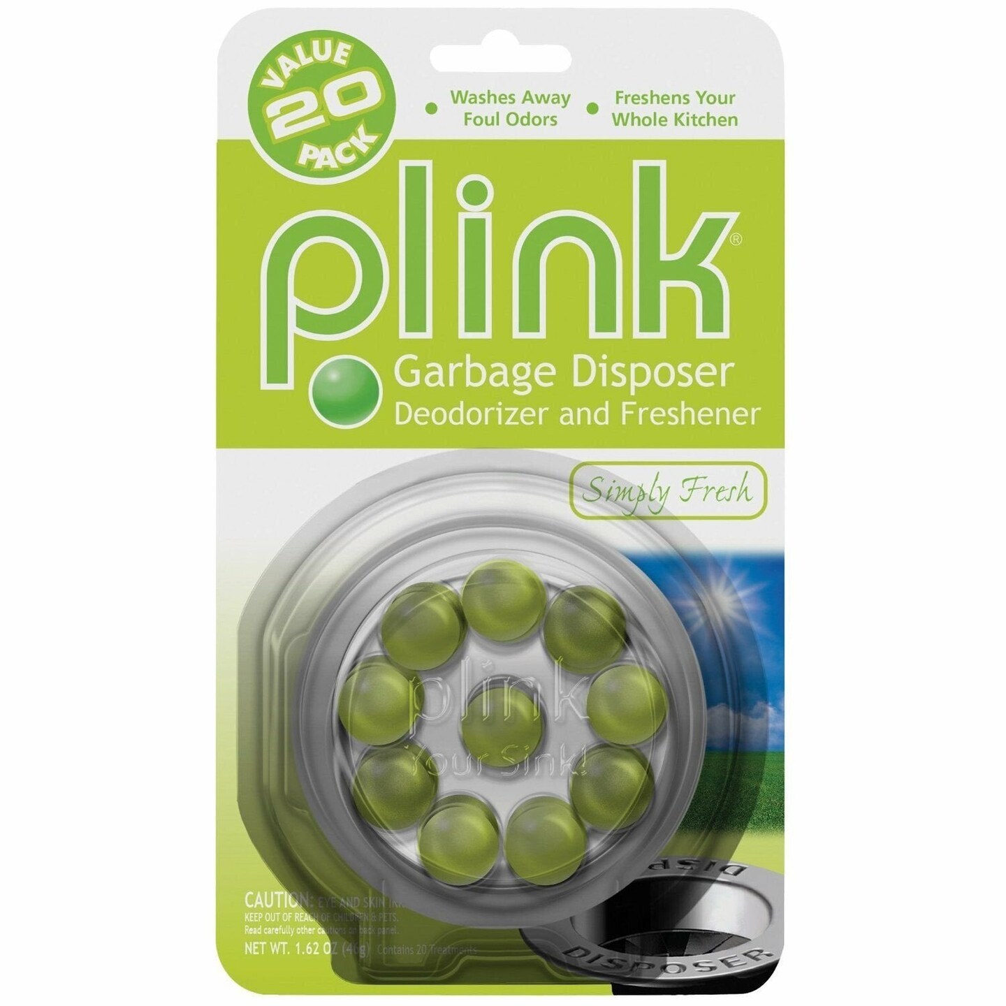 Plink Simply Fresh Garbage Disposal Cleaner Disposer Deodorizer - 20 Treatments