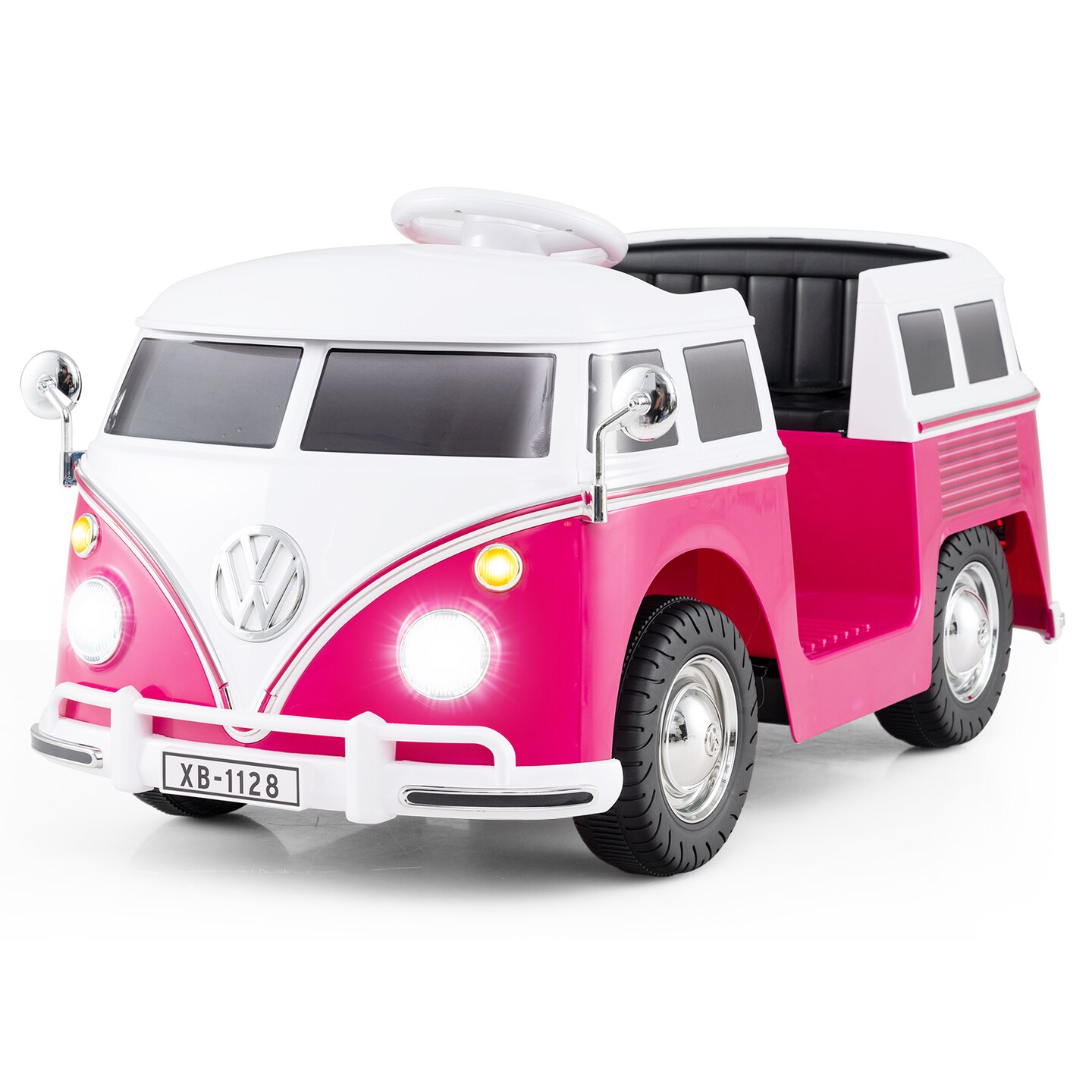 12V Volkswagen Ride-On Bus for Kids with LED Lights and Cup Holder