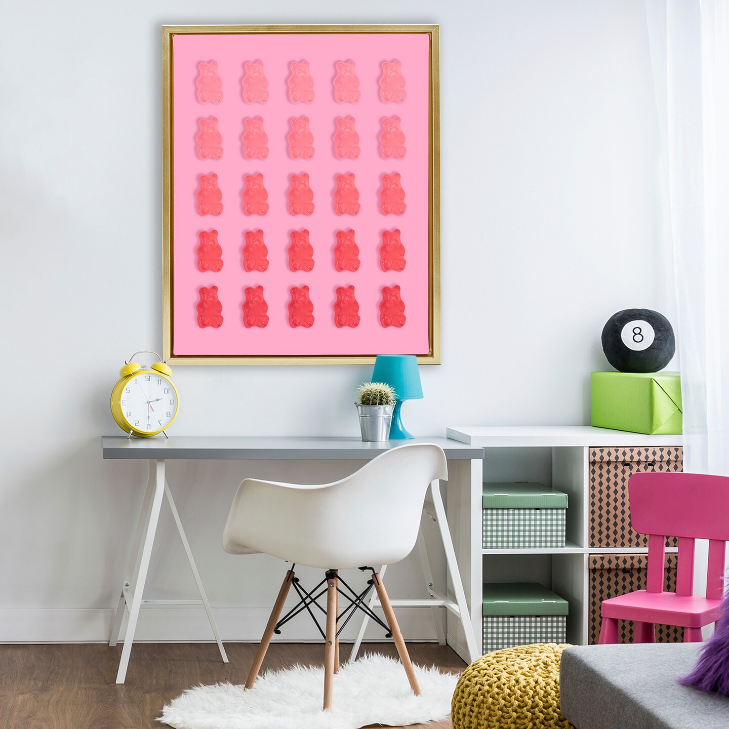 Stupell Industries Pink & Red Bear Gradient Floating Frame, design by LISH Creative