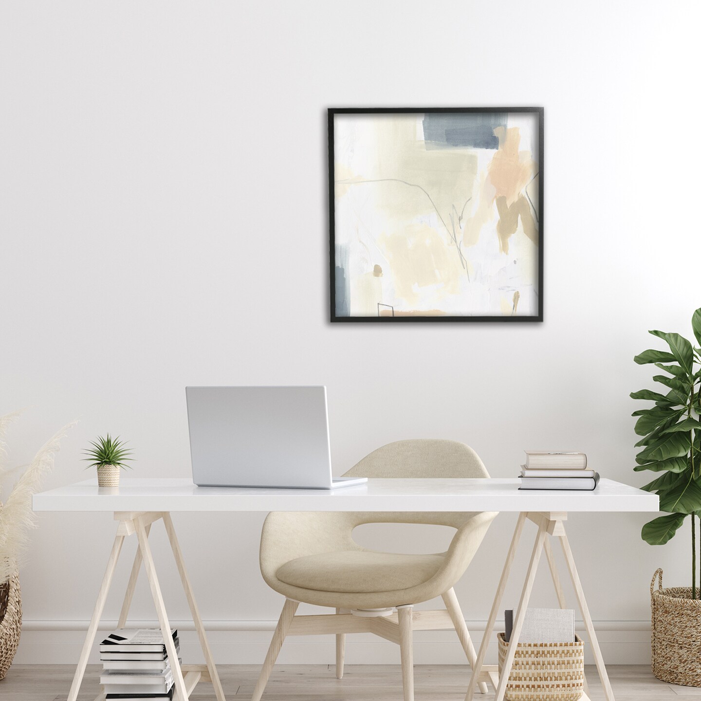 Stupell Industries Plaster Line Abstract Framed Giclee, design by June Erica Vess