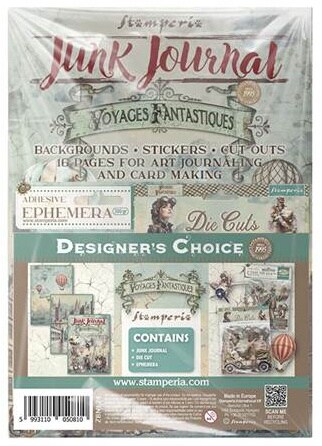 Stamperia Junk Journal, Ephemera And Die Cuts-Voyages Fantastiques