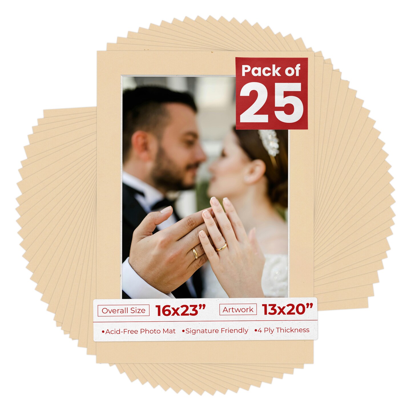 Toasted Almond Mat Board for 16x23 Frames - Fits 13x20 Photos, Color ...