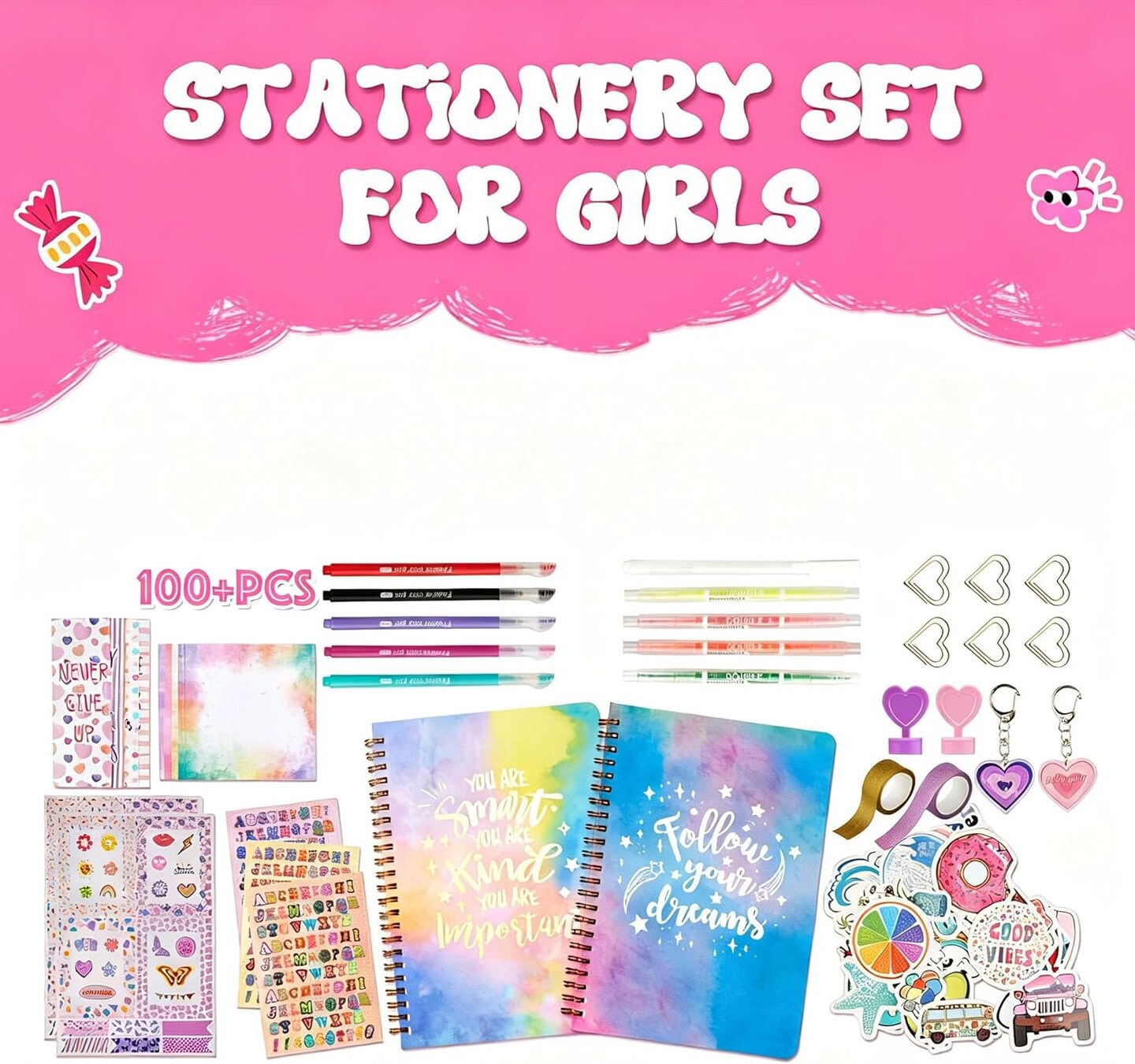 DIY Journal Kit for Teen Girls, Stationary & Diary Set with Stickers,Make Your Own Art Crafts Journaling Kit for Tween, Scrapbook Art Crafts Kit Teen Girl Birthday Gift Idea