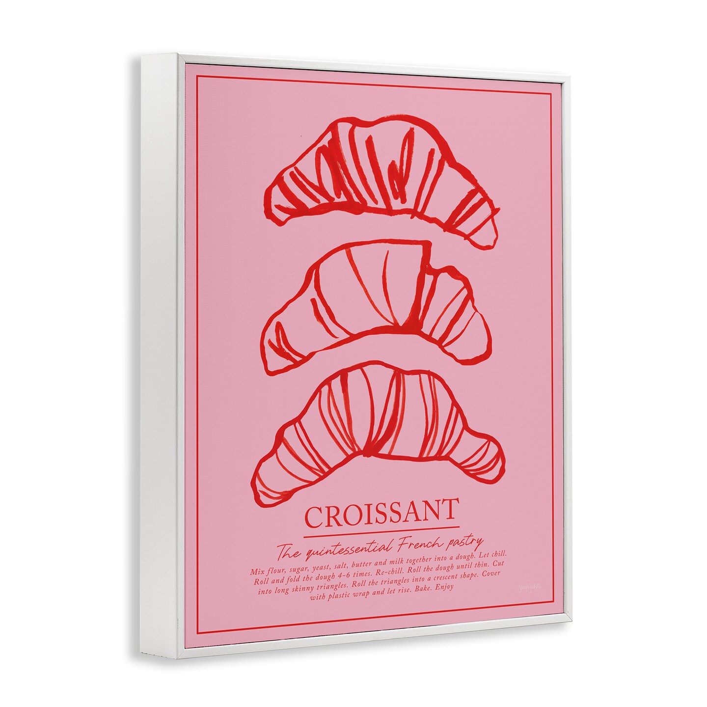 Stupell Industries Croissant Breakfast Pastry Framed Giclee, design by Jenaya Jackson