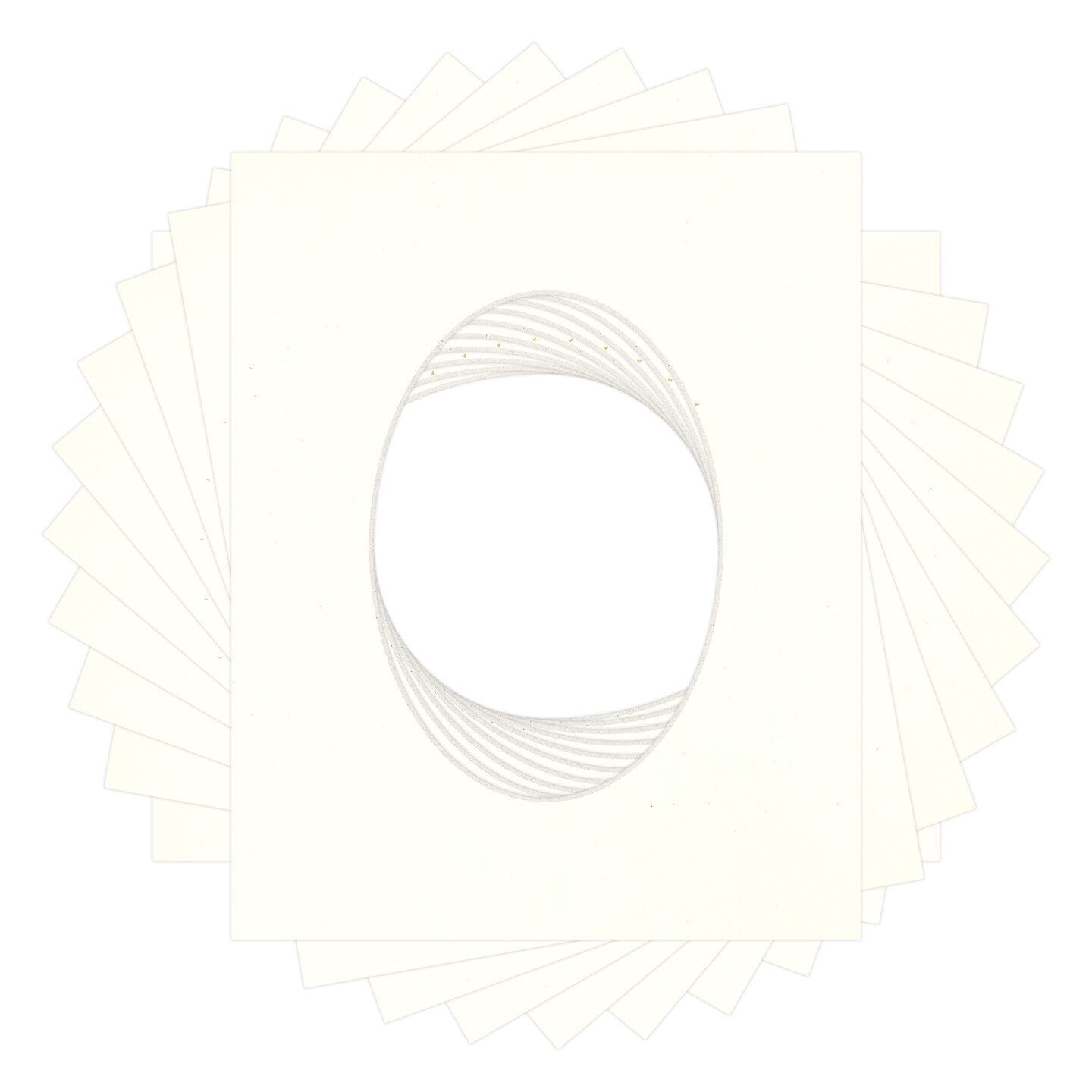 Antique White Mat Board for 8x10 Frames - Oval Opening for 5x7 Photos