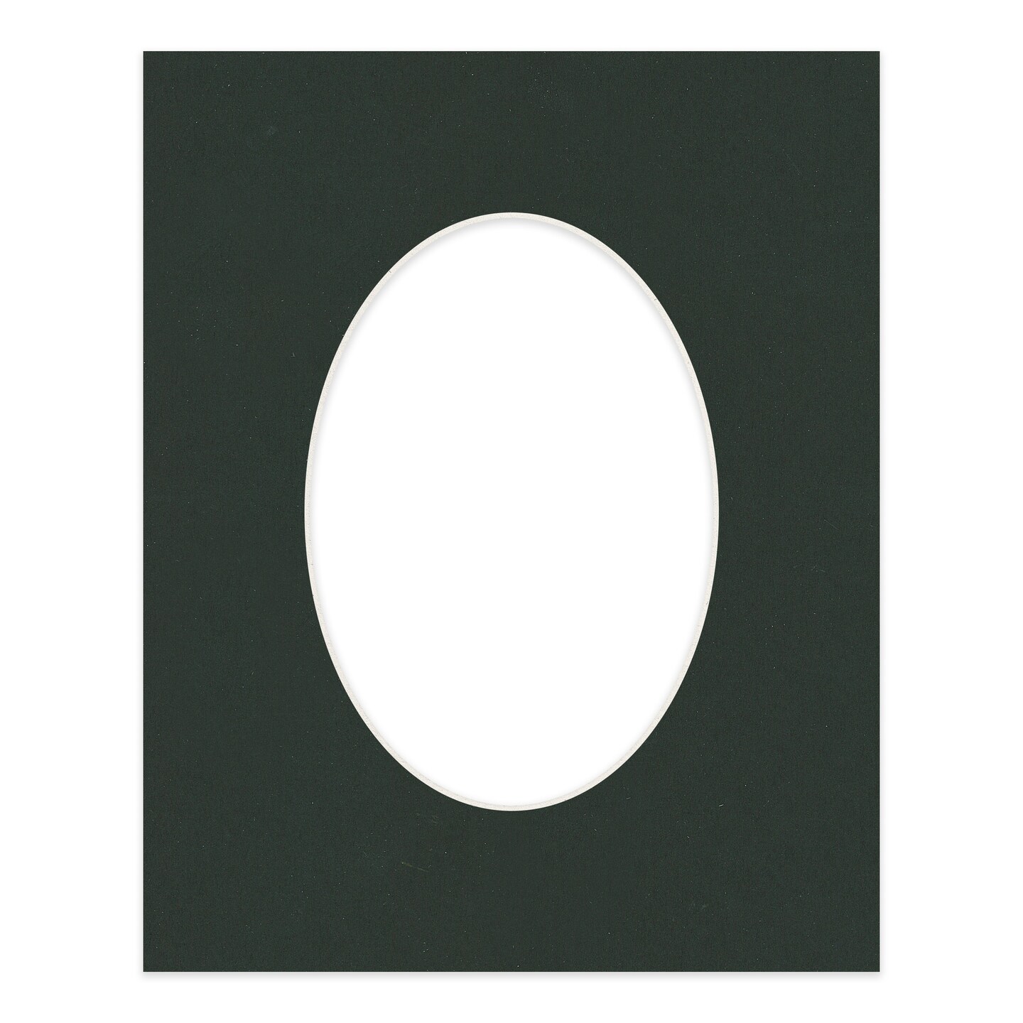 Textured Black Mat Board for 8x10 Frames - Oval Opening for 5x7 Photos