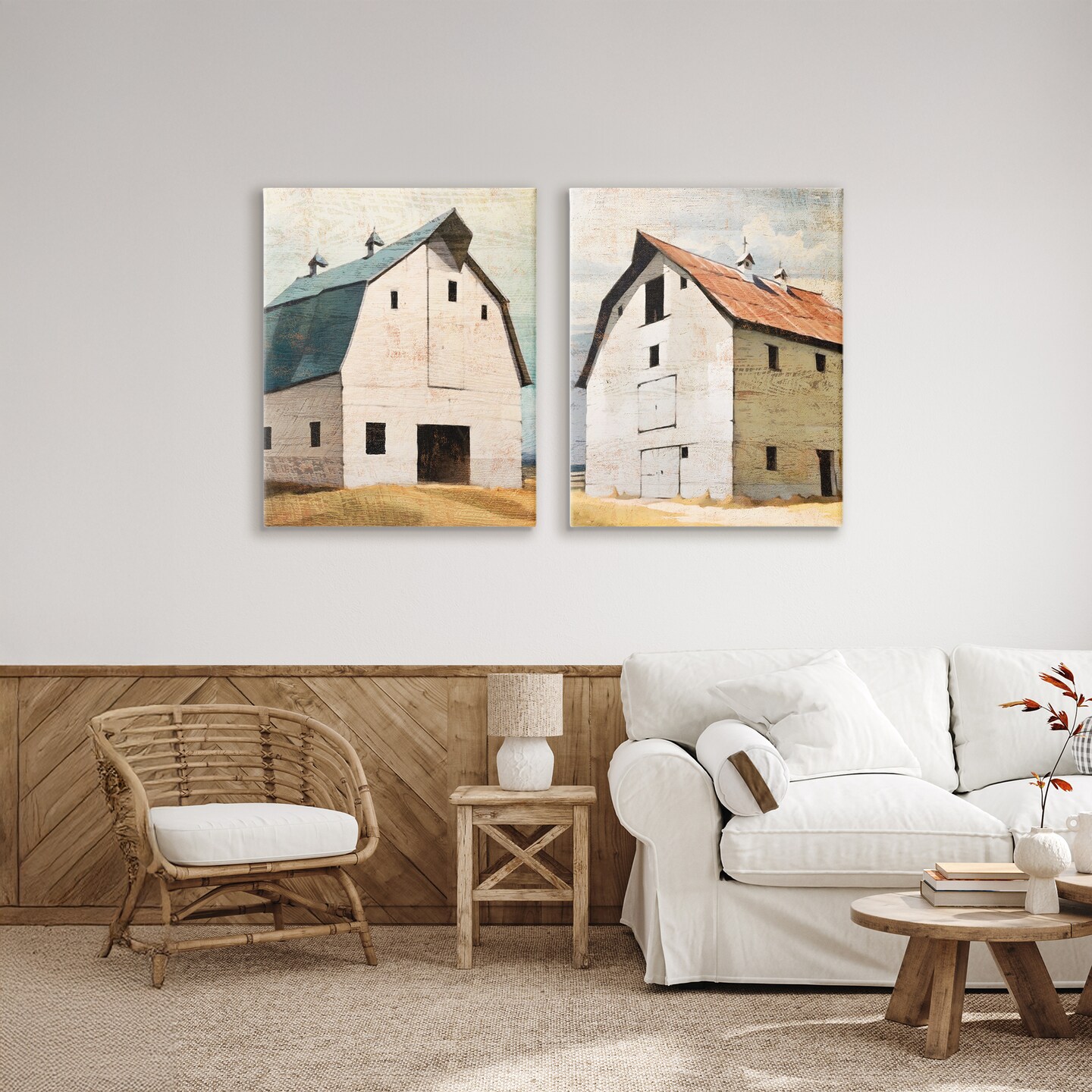 Stupell Industries Rustic Big Barns 2pc Canvas Set, design by Susan Jill