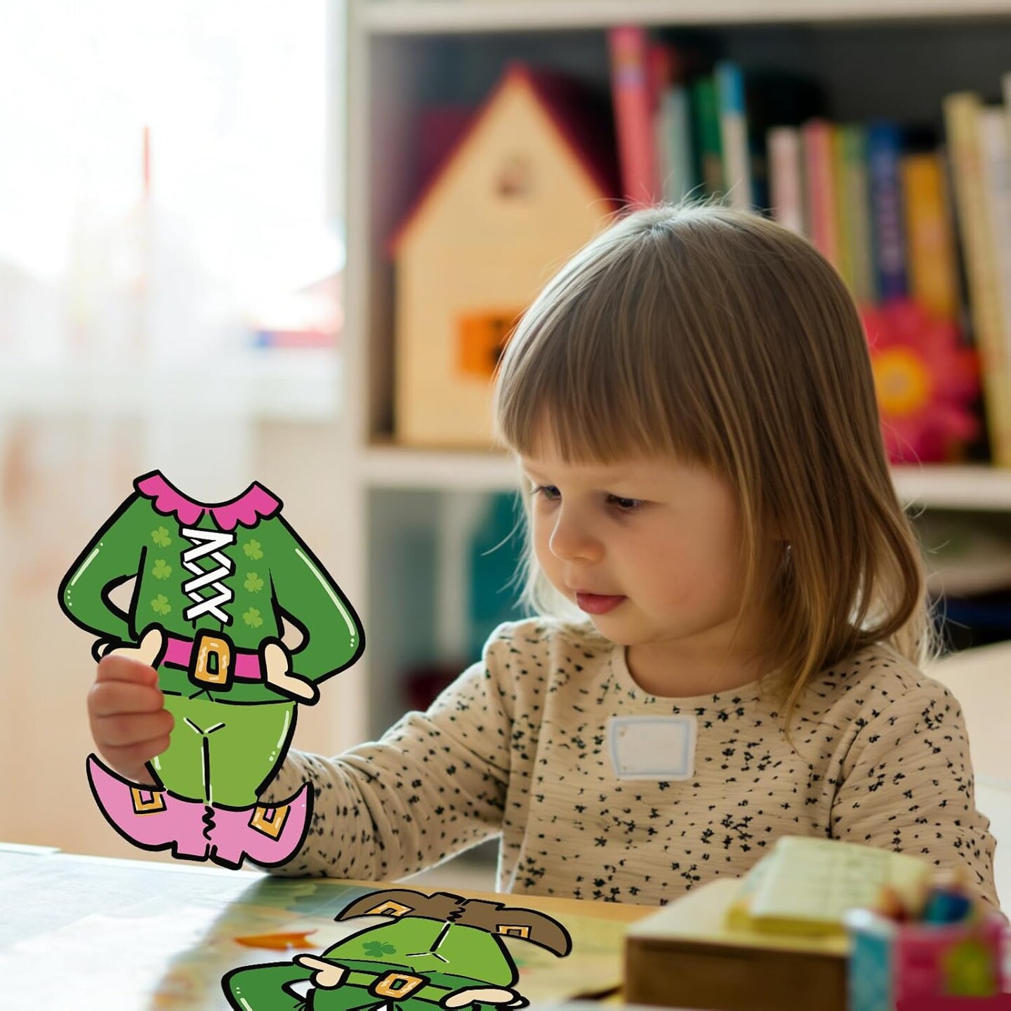 50 PCS St. Patrick's Day Cutouts for Photos DIY Leprechaun Bulletin Board Decorations March Shamrock Green Irish Classroom Party Wall Decor